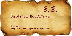 Belász Bogárka névjegykártya